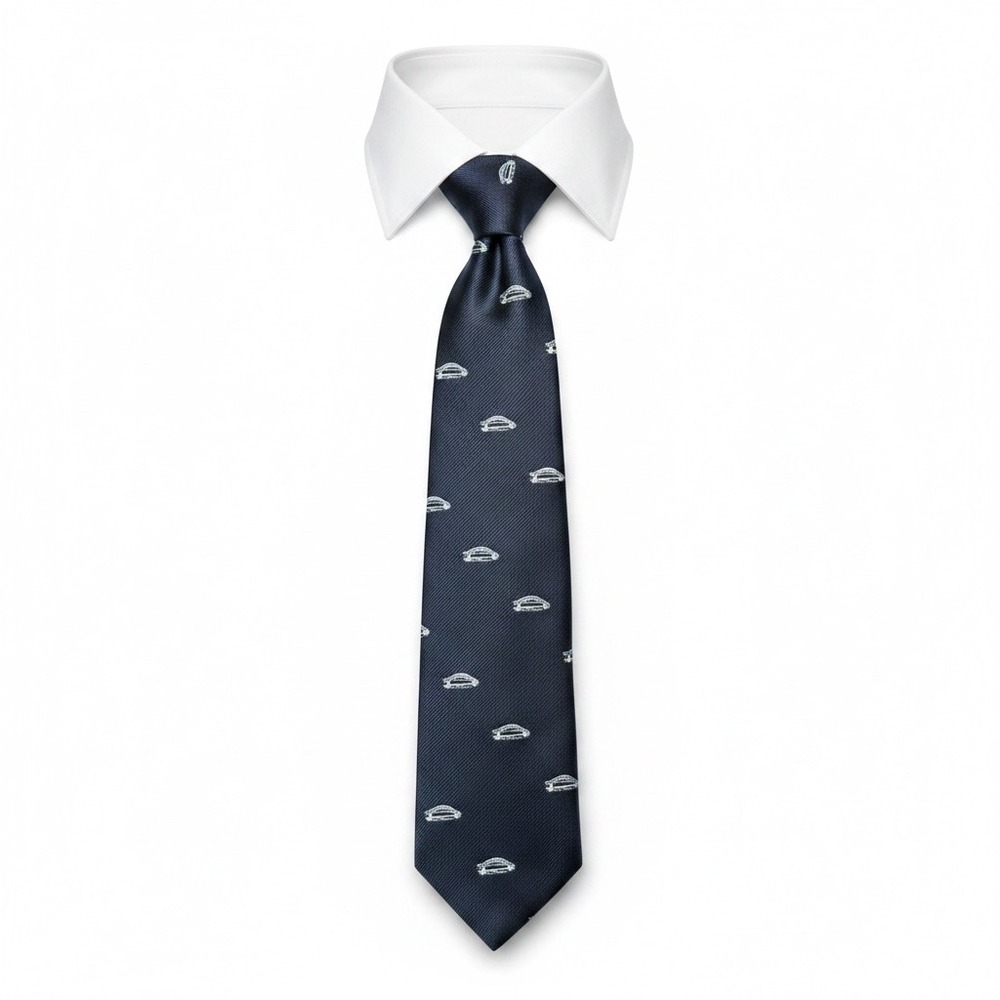 Cape Cod Neckwear Navy Blue Bridge Motif Silk Blend Tie Nautical Preppy T27